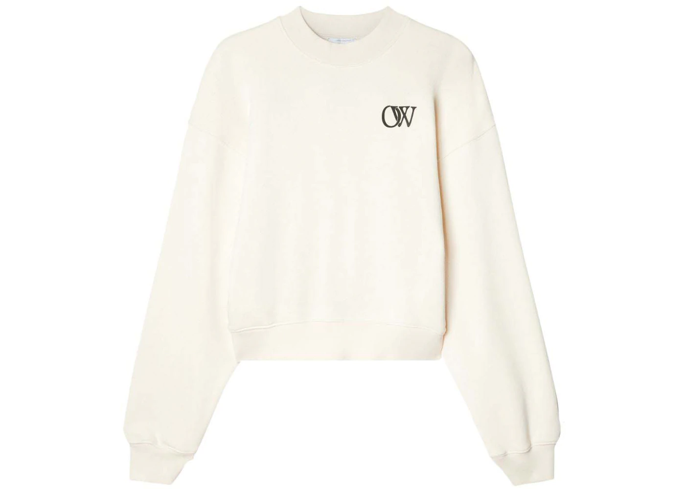 OFF-WHITE OW-Print Cotton Sweatshirt Cream White - FW23 - US