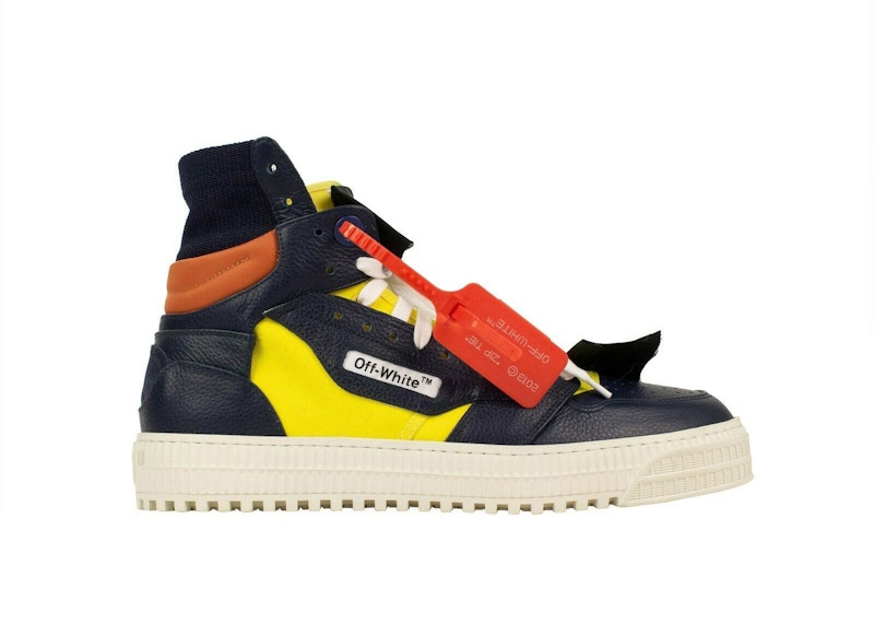 Off white black red clearance yellow and blue shoes