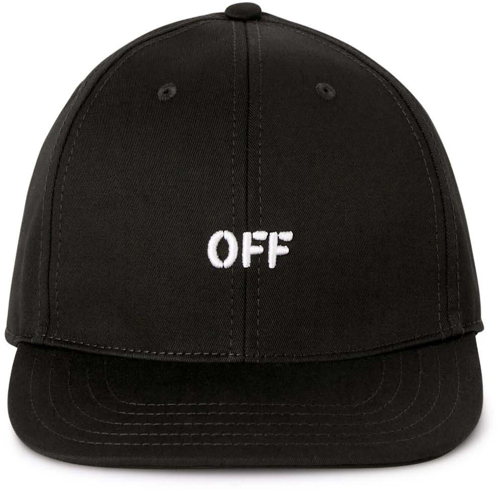 Off-White Off Stamp Drill Baseball Cap Black/White in Cotton with ...