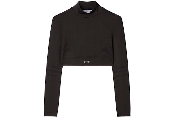 OFF-WHITE Off Stamp Langarm-Top Schwarz