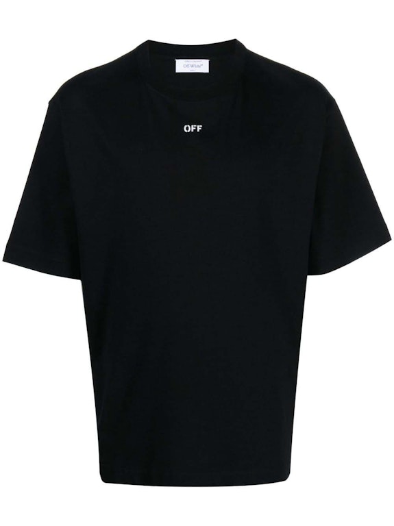 Pre-owned Off-white Off Stamp-print Cotton T-shirt Black