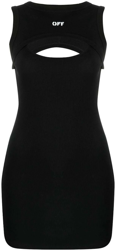 OFF-WHITE Off Stamp Ribbed Mini Dress Black - FW23 - US