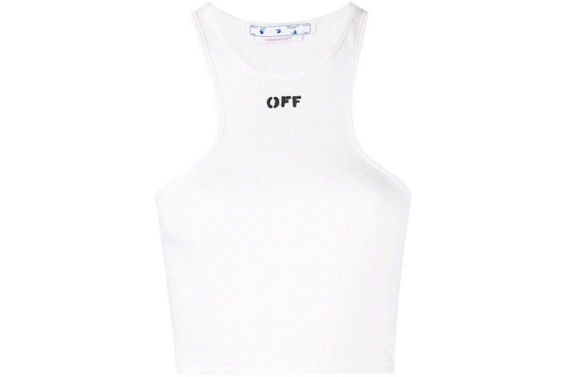 Pre-owned Off-white Off Stamp Ribbed Rowing Top White/black