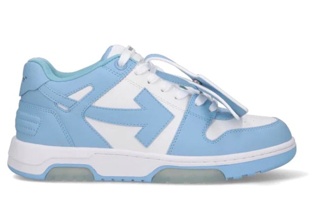 Pre-owned Off-white Out Of Office Calf Leather White Baby Blue In White/baby Blue