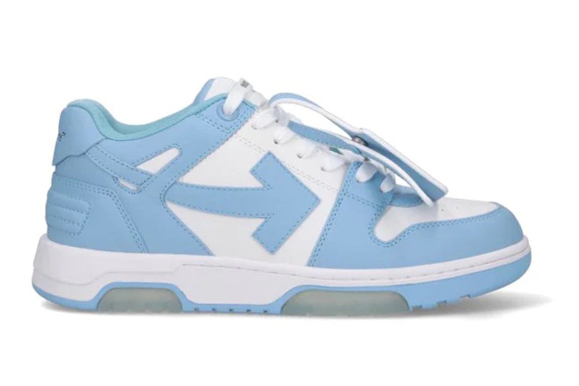 Pre-owned Off-white Out Of Office Calf Leather White Baby Blue In White/baby Blue