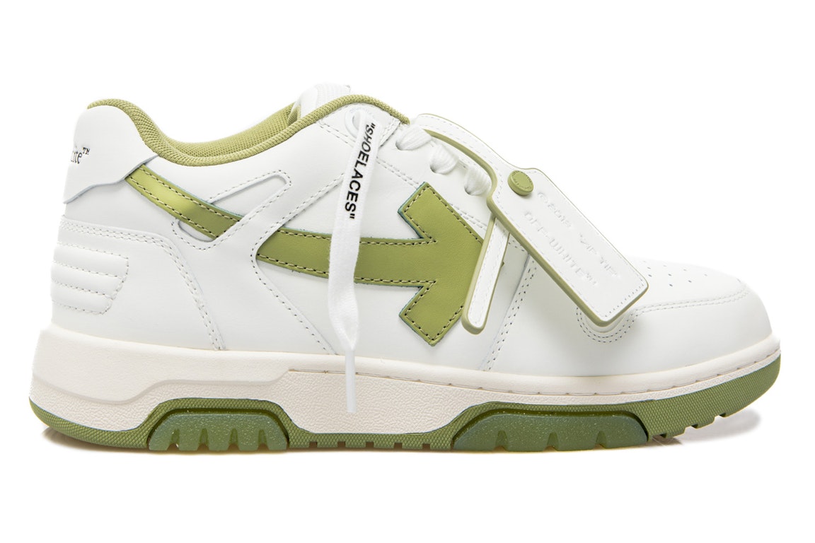 Pre-owned Off-white Out Of Office Calf Leather White Sage In White/sage