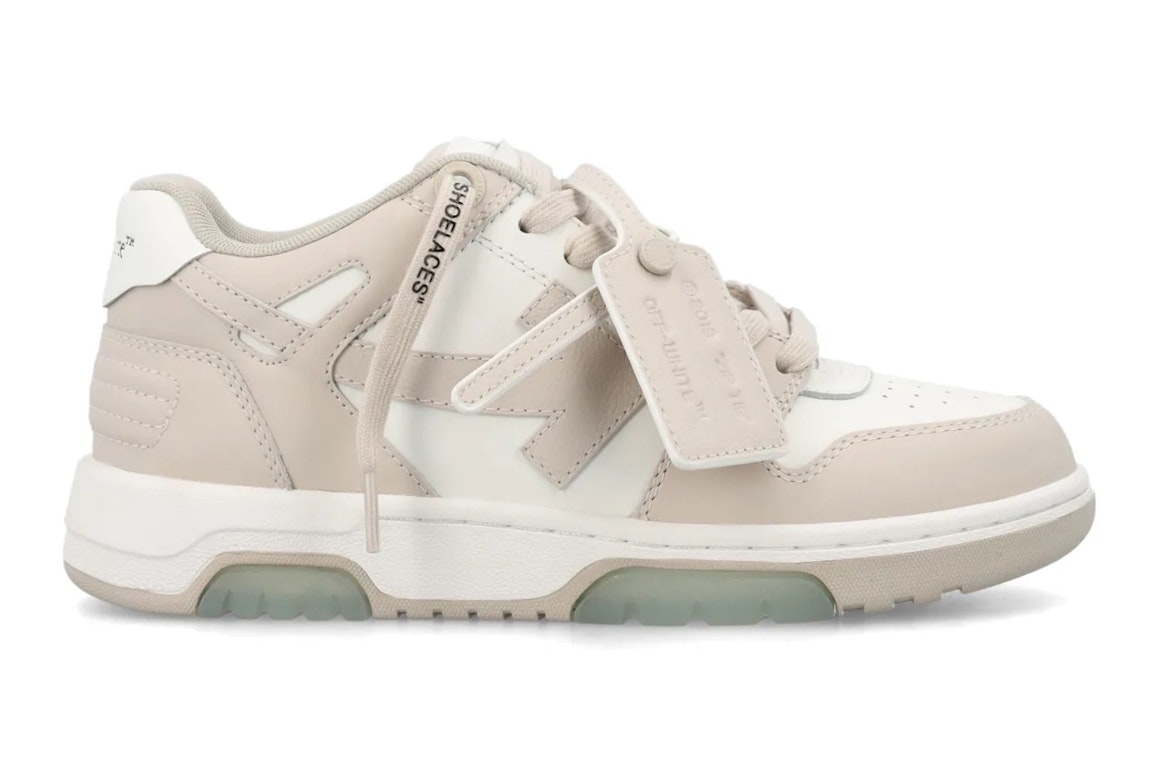 Pre-owned Off-white Out Off Office Calf Leather White Beige (women's) In White/beige