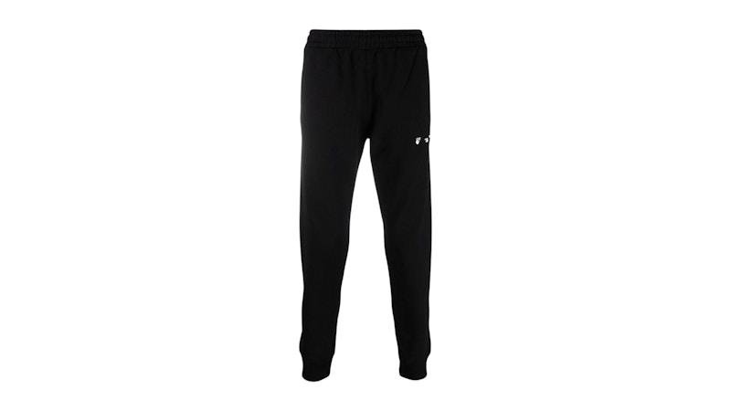 Pre-owned Off-white Men's Offwhite Ow Logo Short Cuffed Sweatpants In Black