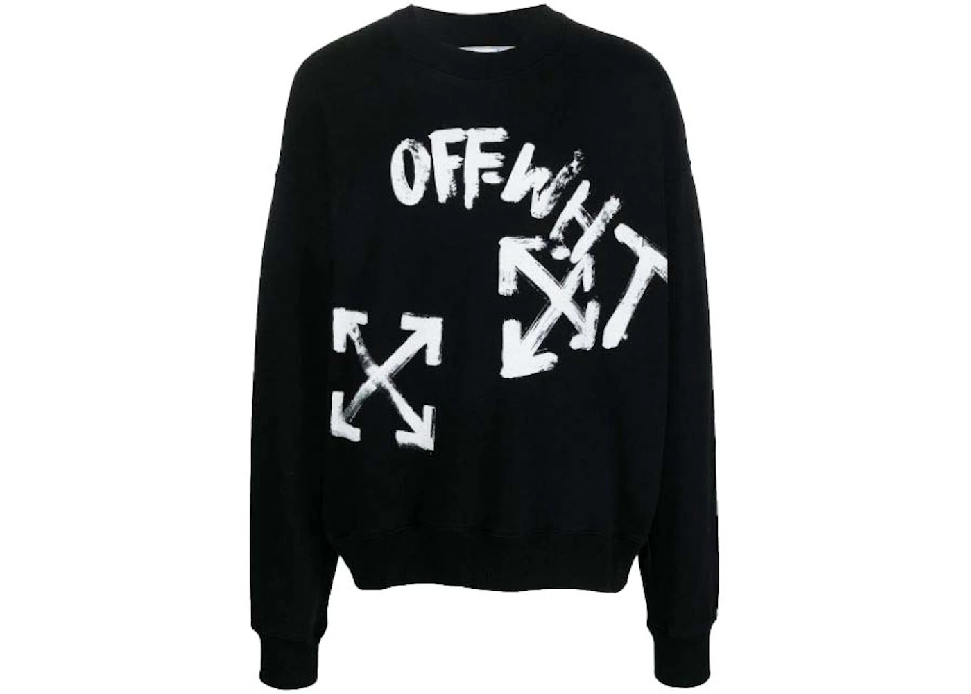 OFF-WHITE Paint Script Skate Crewneck Black/ White Men's - FW22 - US