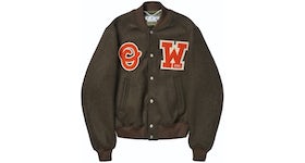OFF-WHITE Patch Varsity Jacket Army Green