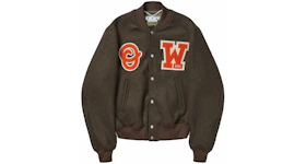 Off-White Patch Varsity Jacket Army Green