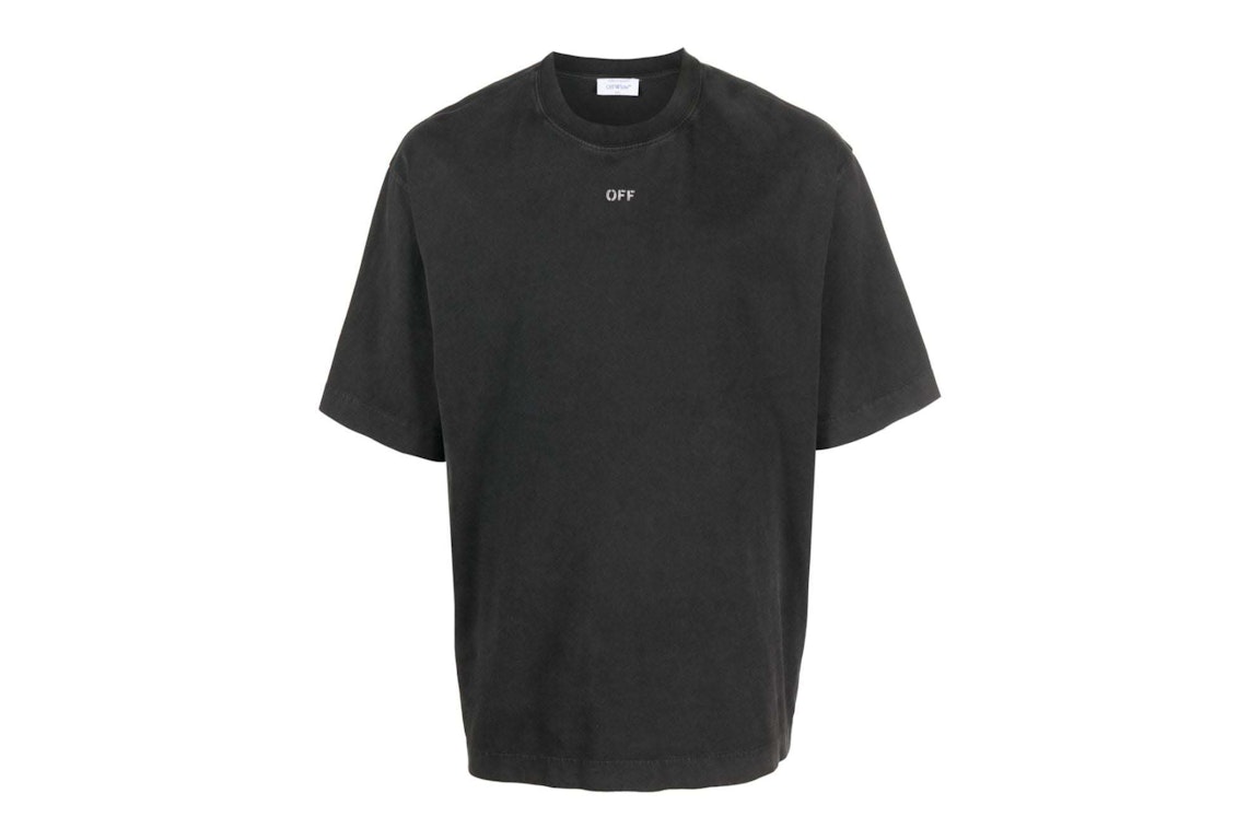 Pre-owned Off-white People-print Cotton T-shirt Charcoal Grey