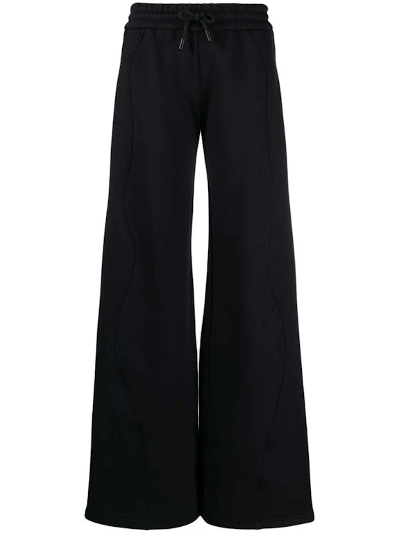 Pre-owned Off-white Piping-detail Cotton Track Pants Black