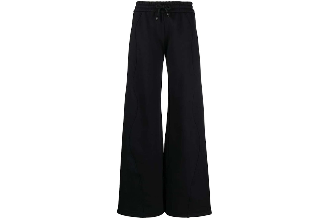 Pre-owned Off-white Piping-detail Cotton Track Pants Black