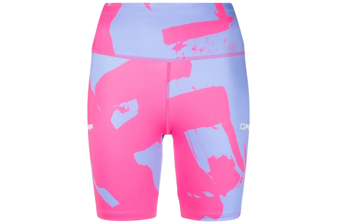 Pre-owned Off-white Printed Compression Cycling Shorts Pink/purple