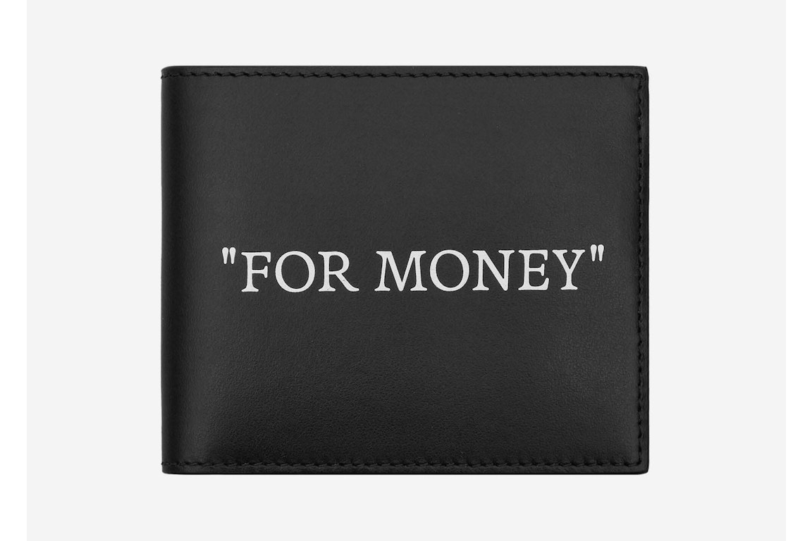 Pre-owned Off-white Quote Bookish Bifold Wallet Black