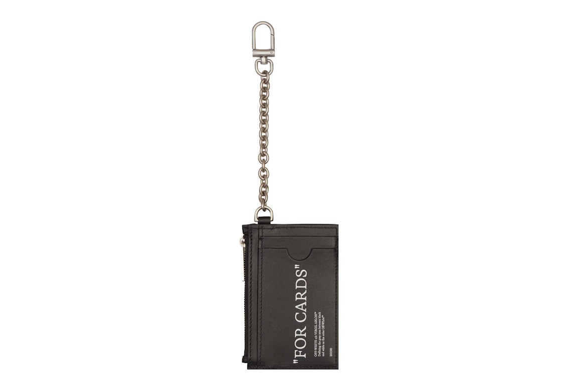 Pre-owned Off-white Quote Bookish Key Ring Card Case Black