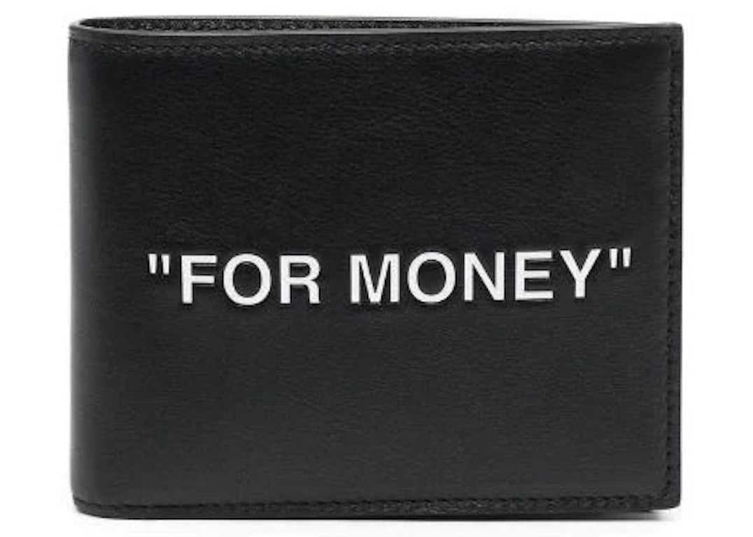 Pre-owned Off-white Quote "for Money" Bifold Wallet Black/white
