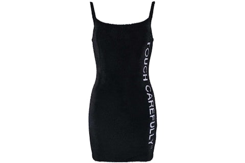 OFF-WHITE Quote Fuzzy Mini Dress Black/White - FW22 - US OFF-WHITE Quote Fuzzy Mini Dress Black/White - FW22 - US