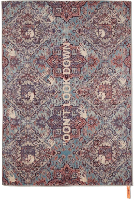 OFF-WHITE Quote-Motif Patterned Rug Multicolor