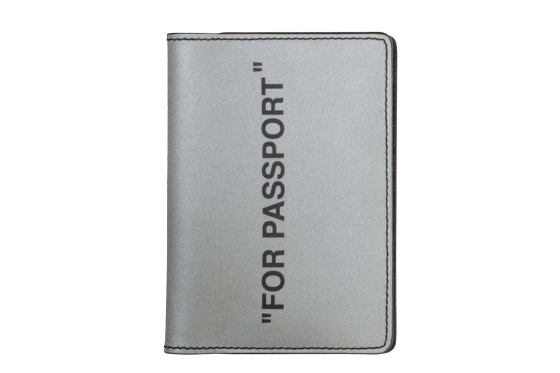 Pre-owned Off-white Quote "passport" Passport Wallet Silver