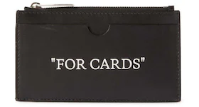 Off-White Quote-Print Leather Cardholder Black