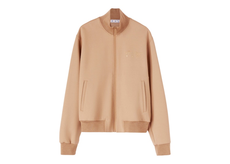 OFF-WHITE Quote Wool Slim Tracktop Camel
