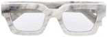 OFF-WHITE Virgil Rectangle Frame Sunglasses White/Black/Blue  (OERI022S22PLA0010140) for Men