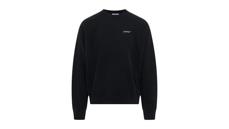 Pre-owned Off-white Men's Offwhite Scratch Tab Box Design Skate Fit Sweatshirt In Black