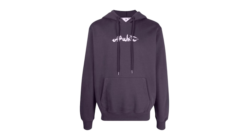 OFF-WHITE Script Logo Slim Fit Hoodie Purple