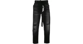 OFF-WHITE Slim Low Crotch "Belt" Jeans Black Clay Wash