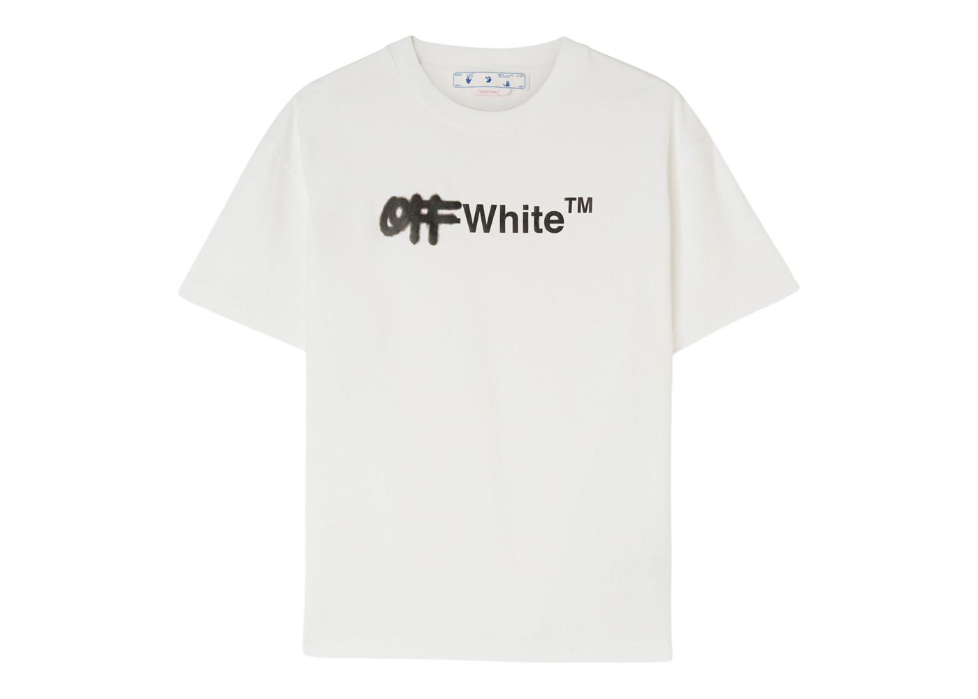 OFF-WHITE Embroidered Spray Helvetica Skate Tee Black/White Men's 