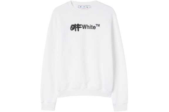OFF-WHITE Spray Helv Reg Crewneck White/Black