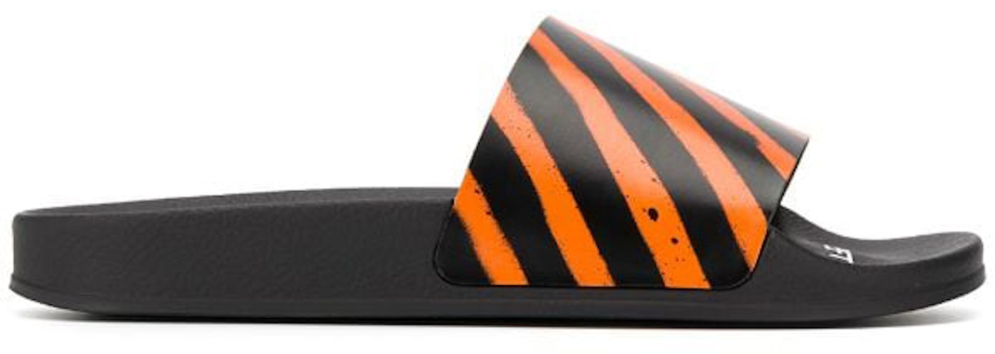 Off-White Stripes Slides Orange -