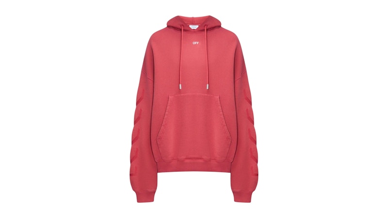 トップス Off white red hoodie OFF-WHITE St. Matthew Design Skate Fit Hoodie Washed Red Men's