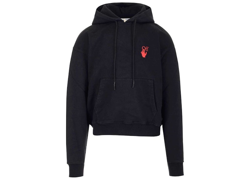 Red and black off clearance white hoodie