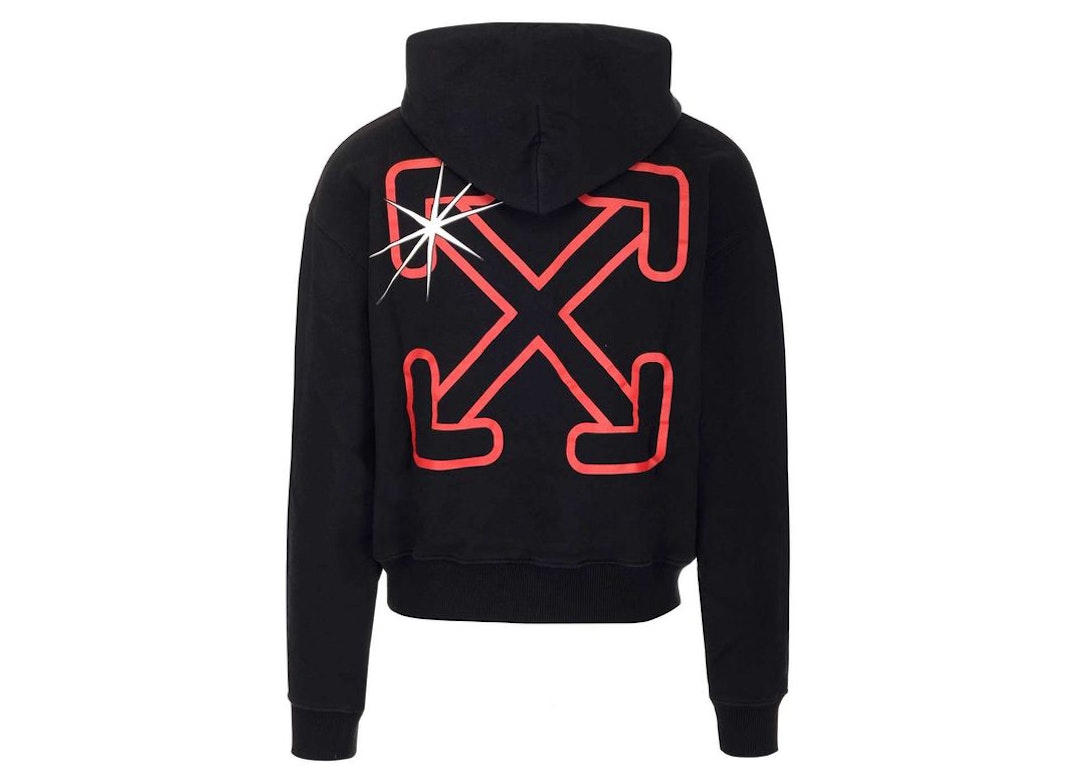 Pre-owned Off-white Starred Arrow Over Hoodie Black Red
