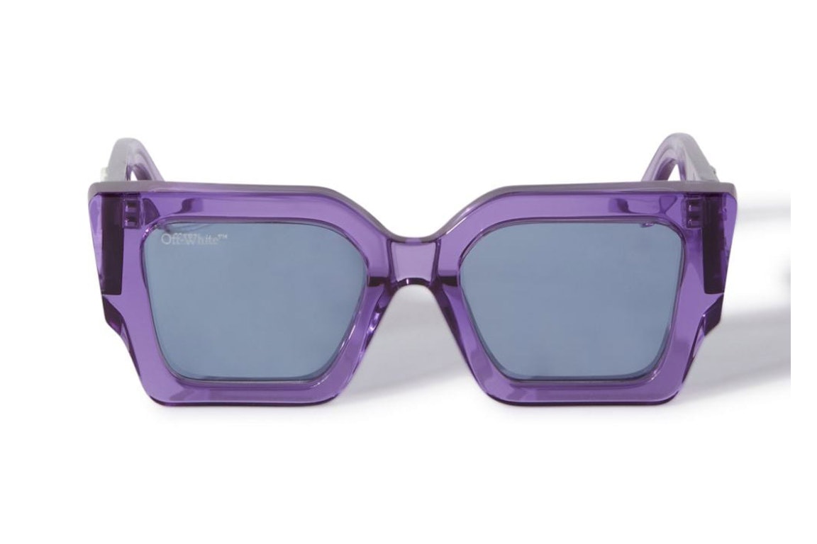 Pre-owned Off-white Sunglasses Catalina Rectangular Frame Transparent Purple/blue (19321739)