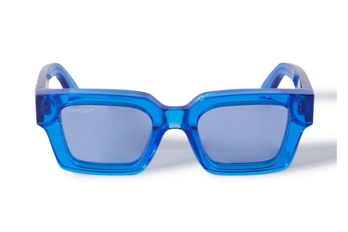 Pre-owned Off-white Sunglasses Virgil Rectangular Frame Transparent Blue/blue (oeri008c99pla0024545)