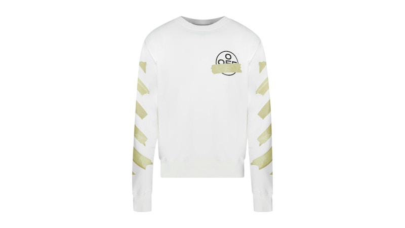 Pre-owned Off-white Men's Off Tape Logo Sweatshirt In White