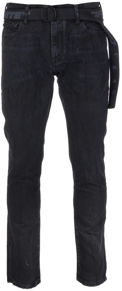 OFF-WHITE Tapered Belt Jeans Black Men's - FW22 - US