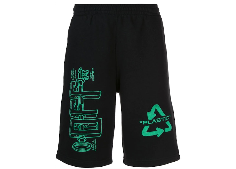 OFF-WHITE Universal Key Embroidered Sweat Shorts Black
