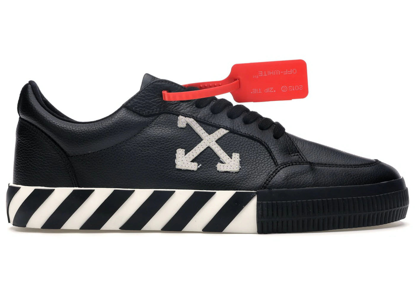 OFF WHITE Vulc Low Black Leather FW19 Men s OMIA085f19D680011001