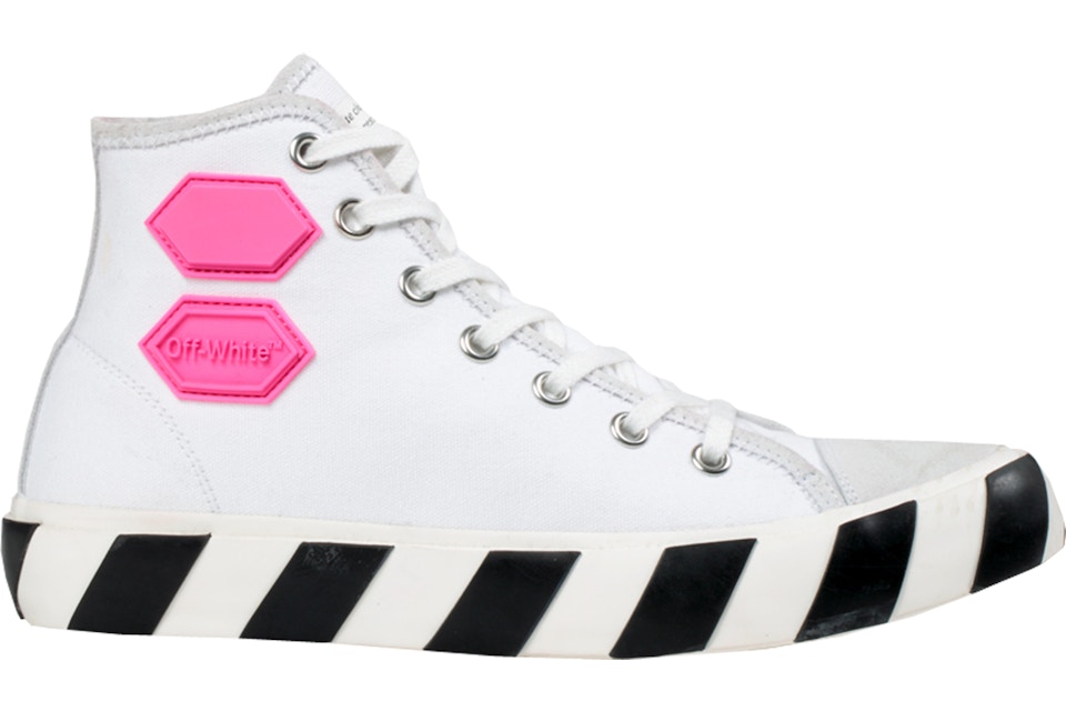 Off White Vulcanized Hi Top White Fuchsia Omia110r19c Off White Vulcanized Hi Top White Fuchsia Omia110r19c