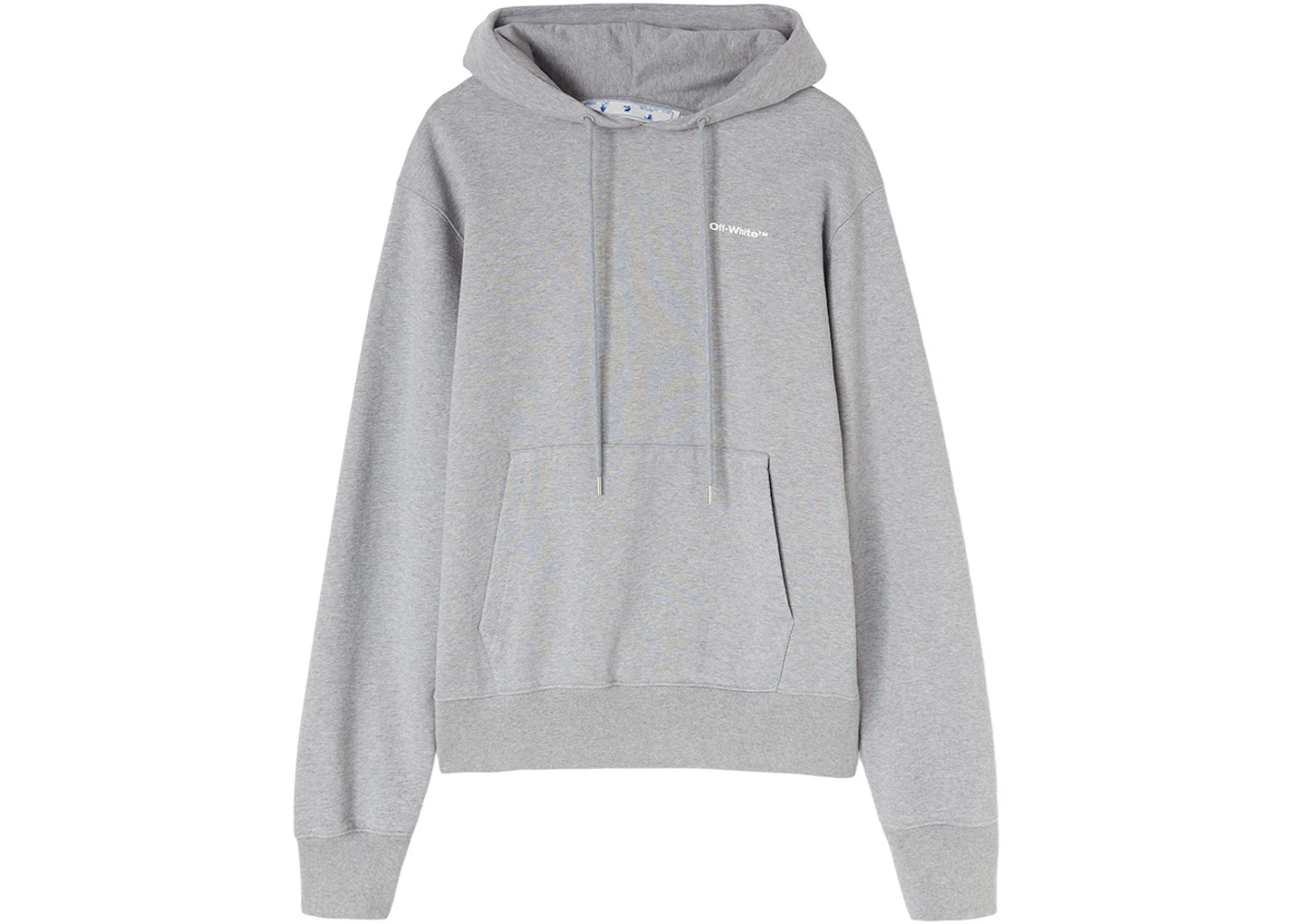 OFF-WHITE Wave Diagonals Slim Hoodie Grey/White Men's - FW22 - US