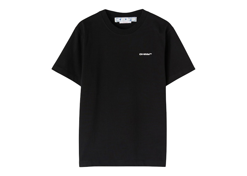 OFF-WHITE Wave Outline Diag Slim S/S Tee Black/White 男士- FW22 - TW