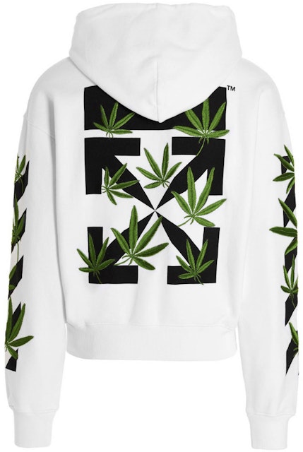 Off-White Weed Arrows Over Hoodie White Men's US
