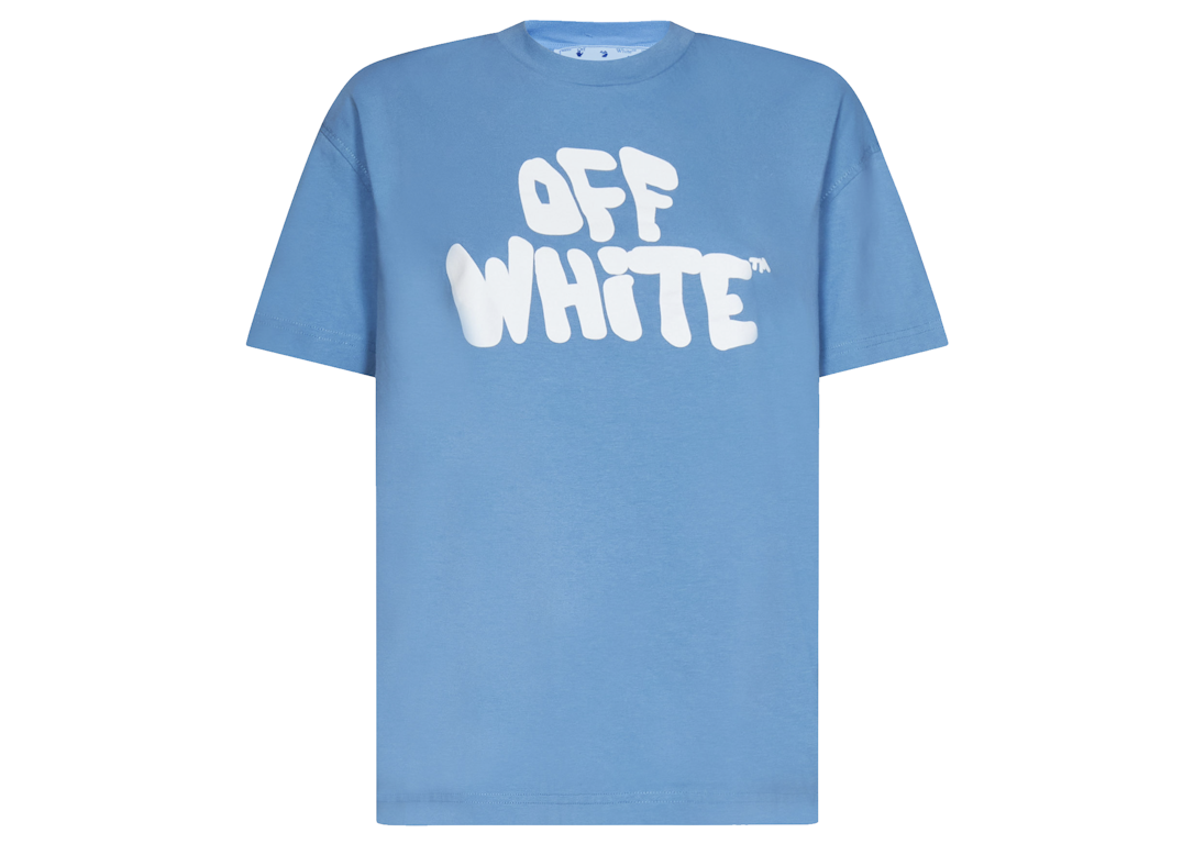 Pre-owned Off-white Women's 70s Type Logo Casual S/s T-shirt Light Blue/white
