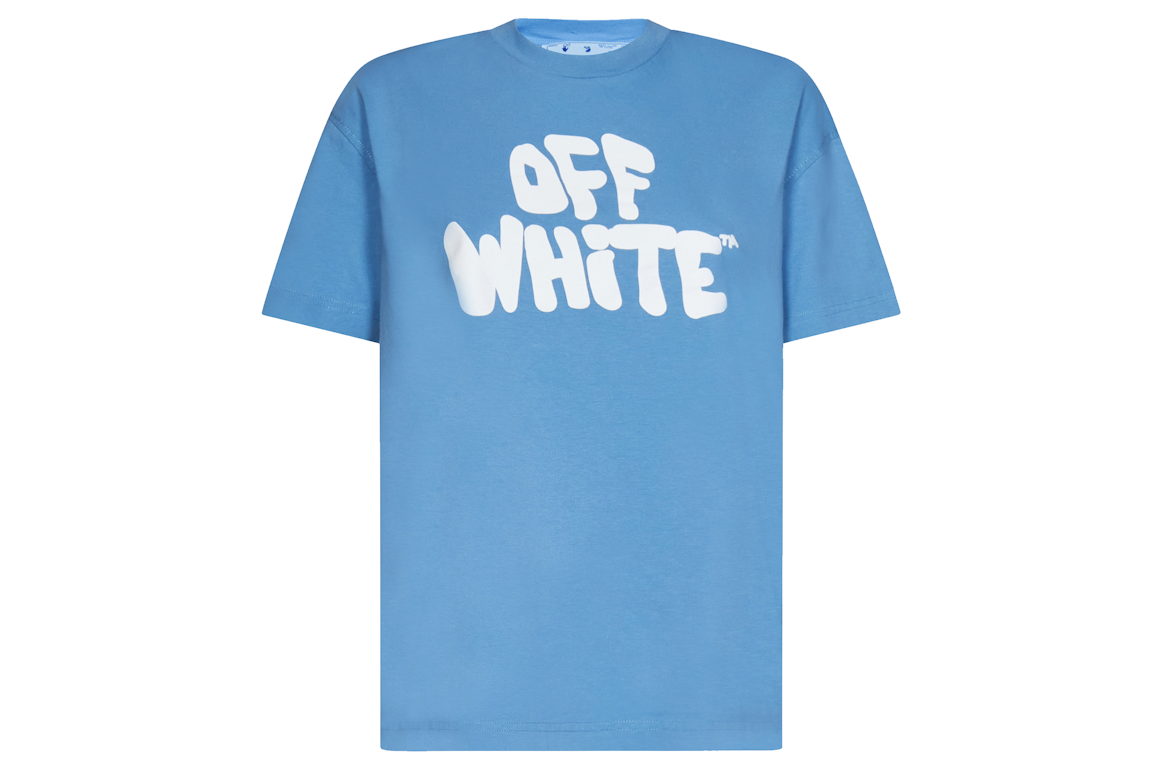 Pre-owned Off-white Women's 70s Type Logo Casual S/s T-shirt Light Blue/white