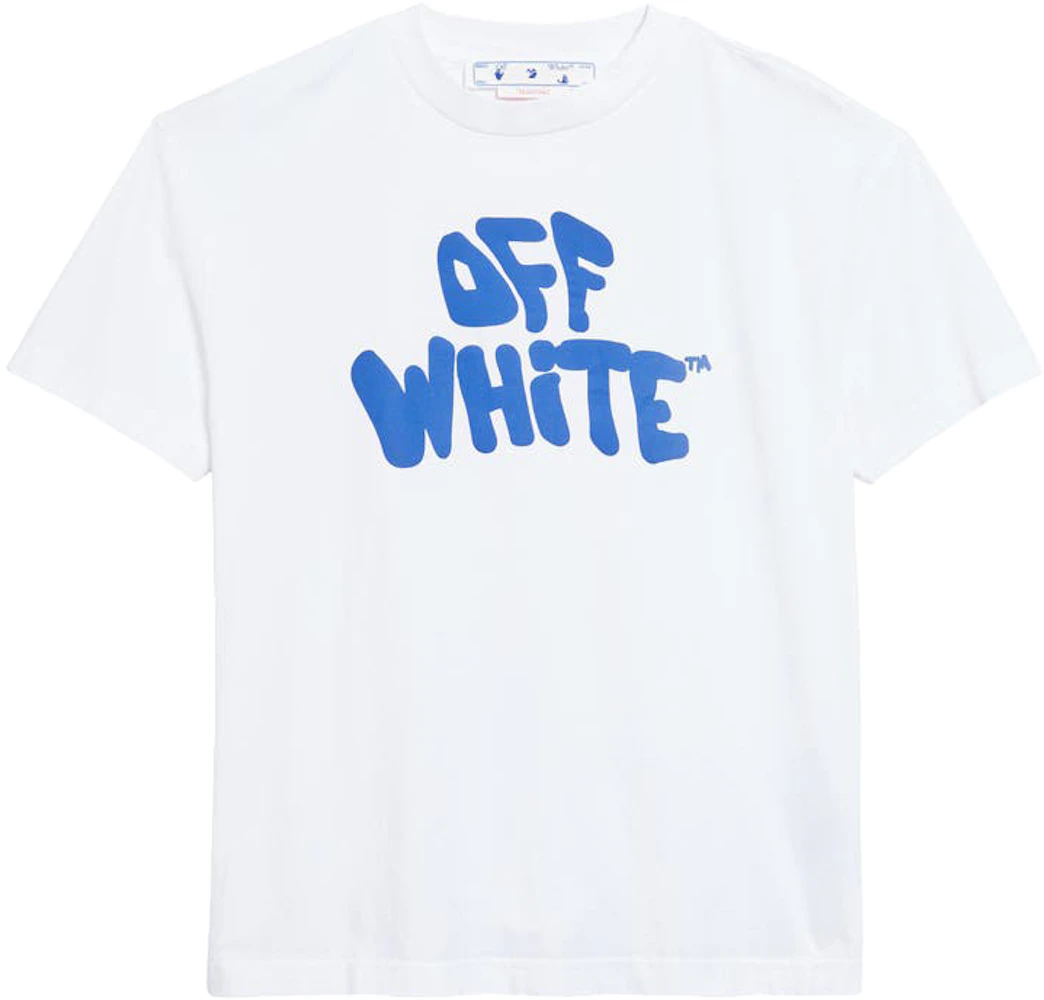 OFF-WHITE Women's 70s Type Logo Casual S/S T-shirt White/Blue - SS23 - US